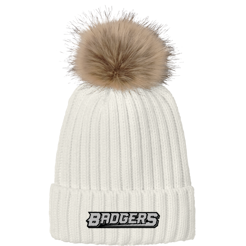 Allegheny Badgers Faux Fur Pom Beanie