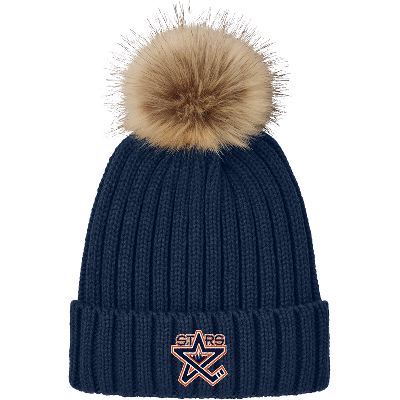 NY Stars Faux Fur Pom Beanie