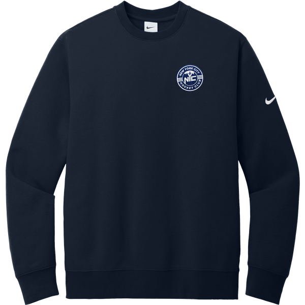 NYC Hockey Club Nike Club Fleece Sleeve Swoosh Crew